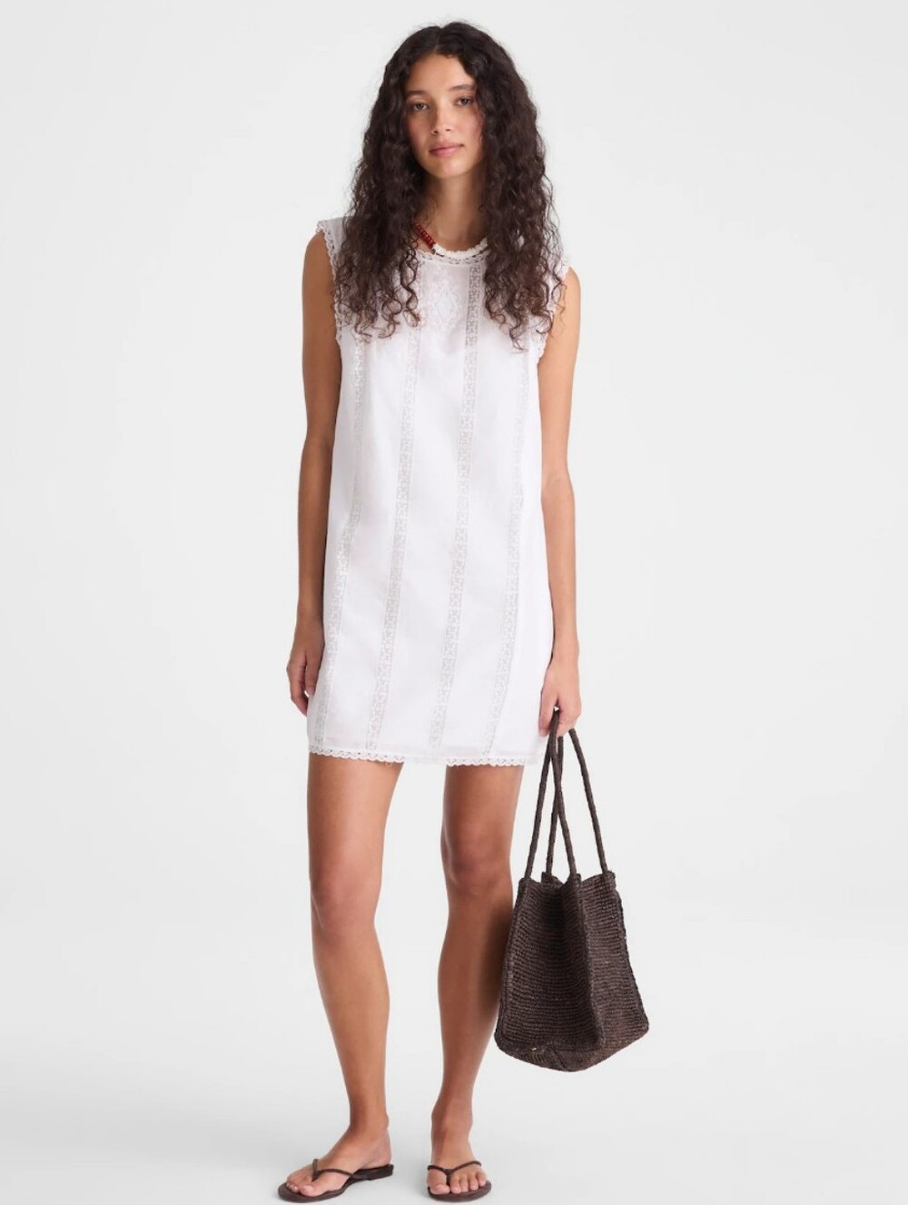 Madewell Embroidered Lace-Insert Mini Dress